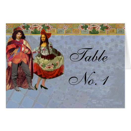 Cartes de Table de Mariage Drôles avec Numéro (Devant Horizontal)