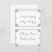 Cartes de table de mariage élégantes Art Déco arge (Devant / Derrière)