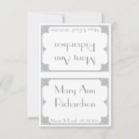 Cartes de table de mariage élégantes Art Déco en a