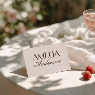 Cartes de table de mariage élégantes au chocolat f