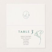 Cartes de table de mariage émeraude et ivoire mini (Outside Unfolded)
