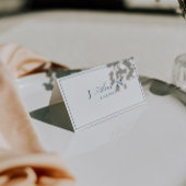 Cartes de table de mariage en bleu et blanc à l'an