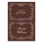 Cartes de table de mariage en brun chocolat Old Mo (Par défaut)