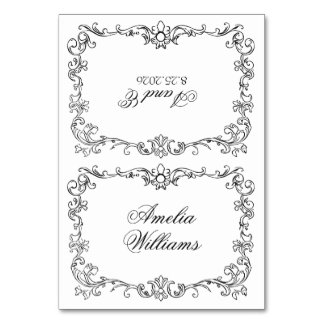 Cartes de Table de Mariage en Noir et Blanc Old Mo