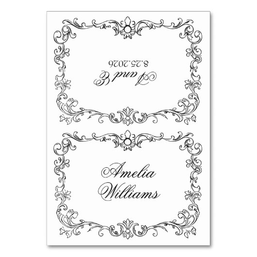 Cartes de Table de Mariage en Noir et Blanc Old Mo (Par défaut)