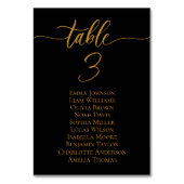 Cartes de Table de Mariage en Or Noir Moderne Plan (Dos)