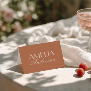 Cartes de table de mariage en terre cuite élégante