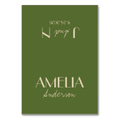 Cartes de table de mariage en vert olive beige et (Par défaut)