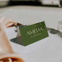 Cartes de table de mariage en vert olive beige et 