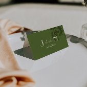 Cartes de table de mariage en vert olive beige et