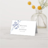 Cartes de table de mariage Fleur Roses Bleu Poussi (Dos)