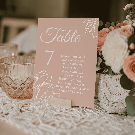 Cartes de Table de Mariage Fleurales Magnolia Plan