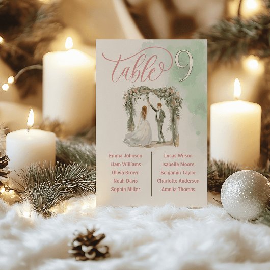 Cartes de Table de Mariage Floral Rustique Plan de