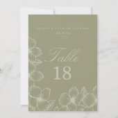 Cartes de table de mariage floral simplement sauge (Devant)