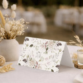 Cartes de table de mariage florales neutres
