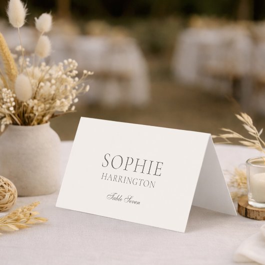 Cartes de table de mariage florales neutres
