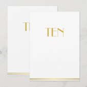 Cartes de Table de Mariage Gatsby le Grand en Or e (Devant / Derrière)