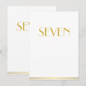 Cartes de table de mariage Gatsby le Grand en or e (Devant / Derrière)