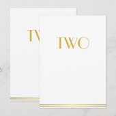 Cartes de Table de Mariage Gatsby Or Blanc Deux (Devant / Derrière)