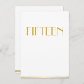 Cartes de table de mariage Gold Great Gatsby Quinz (Devant / Derrière)