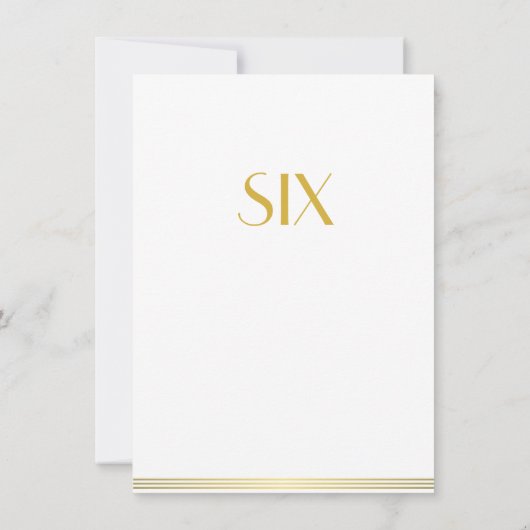 Cartes de table de mariage Great Gatsby blanc or s (Dos)