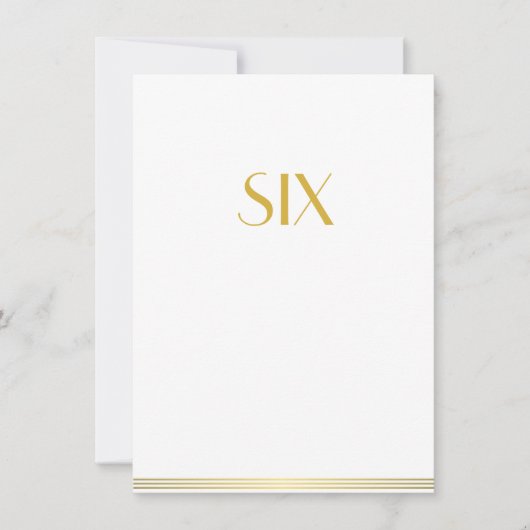 Cartes de table de mariage Great Gatsby blanc or s (Devant)