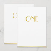 Cartes de table de mariage Great Gatsby or et blan (Devant / Derrière)