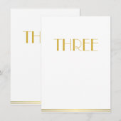 Cartes de table de mariage Great Gatsby or et blan (Devant / Derrière)