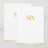 Cartes de table de mariage Great Gatsby or et blan (Devant / Derrière)