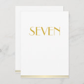 Cartes de table de mariage Great Gatsby or et blan (Devant / Derrière)