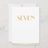 Cartes de table de mariage Great Gatsby or et blan (Dos)