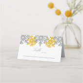 Cartes de table de mariage hivernal en flocons de  (Devant)