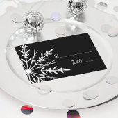 Cartes de table de mariage hivernal flocon de neig
