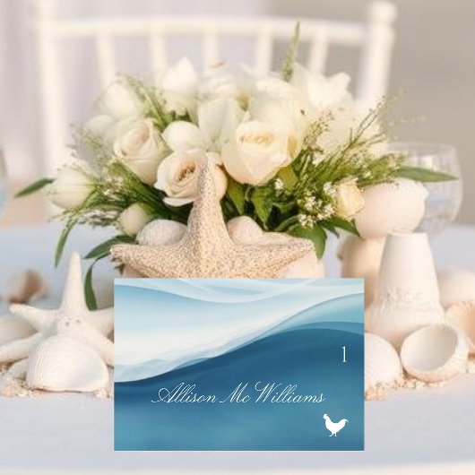 Cartes de Table de Mariage Icône de Poulet - Bleu 