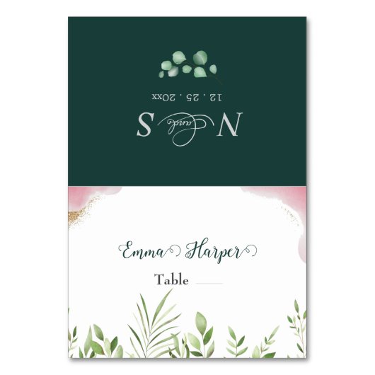 Cartes de Table de Mariage Imprimables à Feuillage (Par défaut)