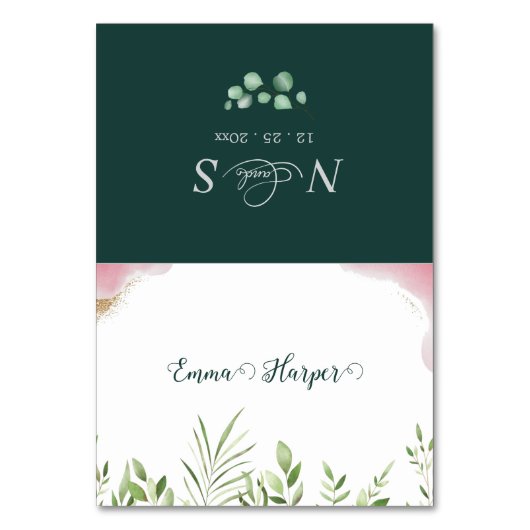 Cartes de Table de Mariage Imprimées avec Feuillag (Par défaut)