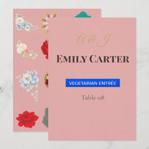 Cartes de Table de Mariage Luxueuses   Floral Roma