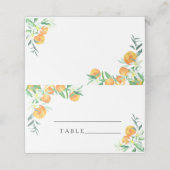 Cartes de table de mariage - orange Citrus (Extérieur déplié)