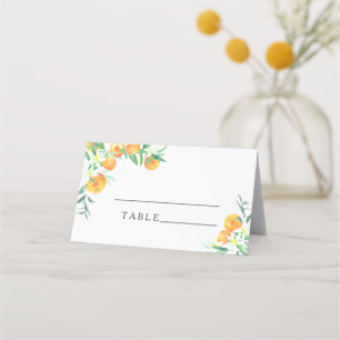 Cartes de table de mariage - orange Citrus