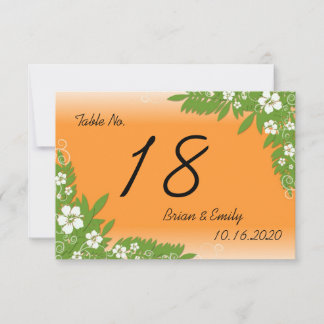 Cartes de table de mariage personnalisées à l'hibi