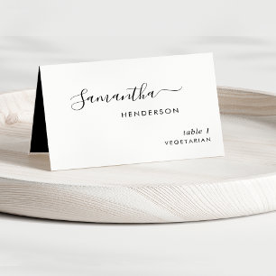 Cartes de table de mariage personnalisées noir et