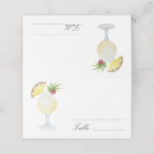 Cartes de table de mariage Pina Colada Cocktail (Extérieur déplié)