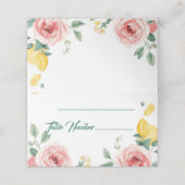 Cartes de Table de Mariage Rose & Citron Méditerra (Extérieur déplié)