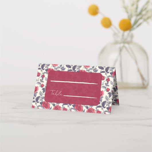Cartes de Table de Mariage Rose Mignonne (Devant)