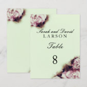 Cartes de table de mariage Rose Vintage (Devant / Derrière)