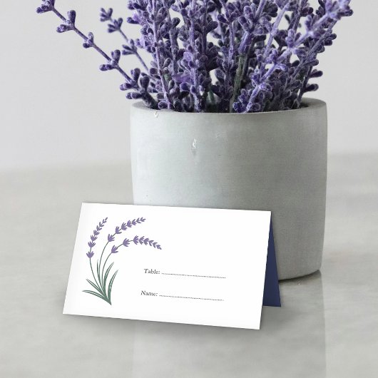 Cartes de table de mariage Simple Lavande