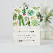 Cartes de table de mariage succulente de désert -  (Debout devant)