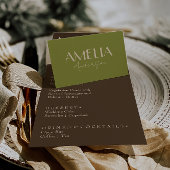 Cartes de table de mariage vert olive beige argent