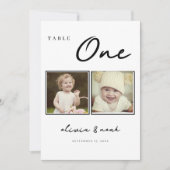 Cartes de table de mariage When We Were, Numéro de (Devant)