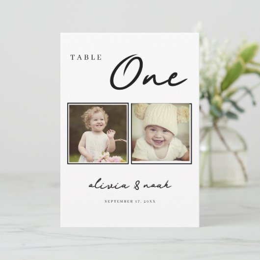 Cartes de table de mariage When We Were, Numéro de (Debout devant)